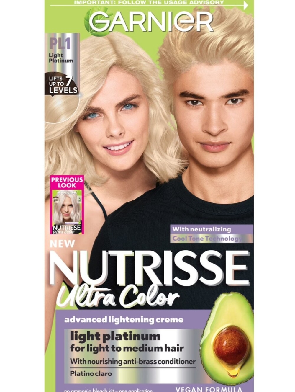 Garnier Nutrisse Nourishing Hair Color Creme, PL1 Lightest Platinum Coconut